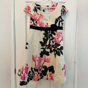 Lilly Pulitzer Little Cerise Stroke of Midnight Floral Dress‎ Lined Metallic